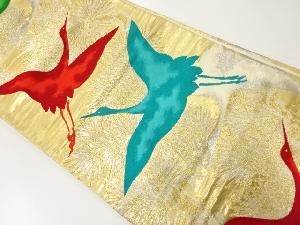 アンティーク　松に群鶴模様織出し袋帯